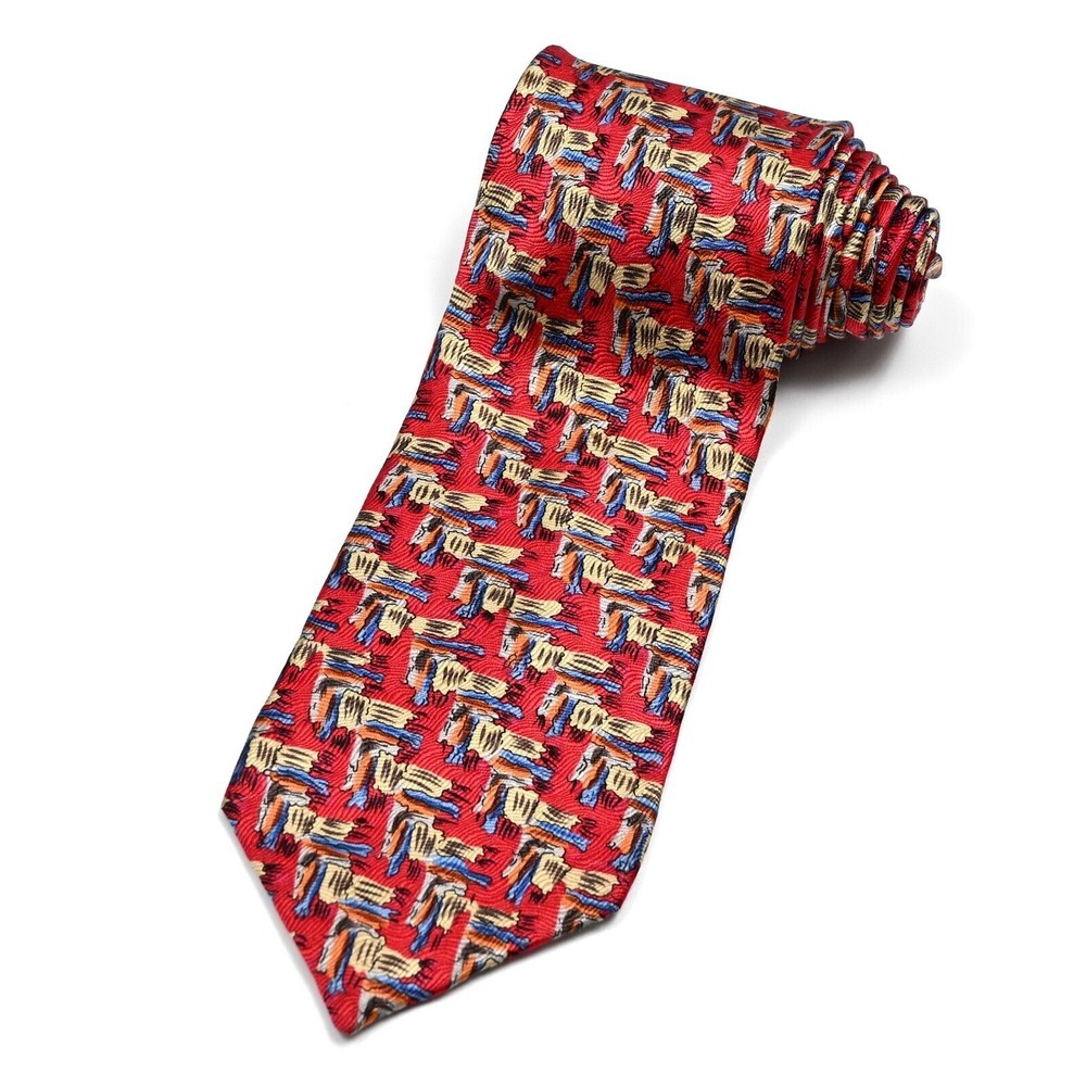 Jerry Garcia Red Geometric Collector's‎ Edition Men's Silk Neck Tie Abstract